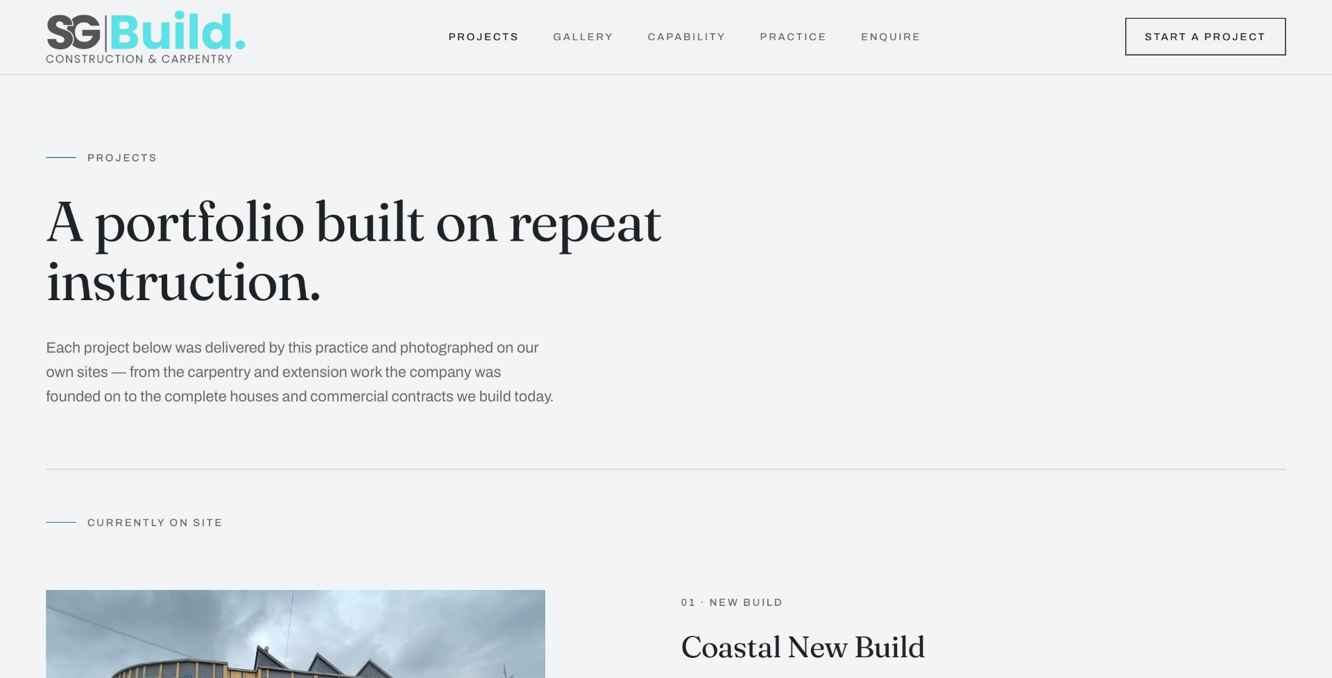 The new SG Build website